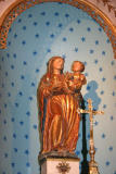 Eglises - Juillet 2005. Eglise de Coneilla la rivière. Chapelle du Rosaire : Statue de la Vierge rescapée du premier retable (66).